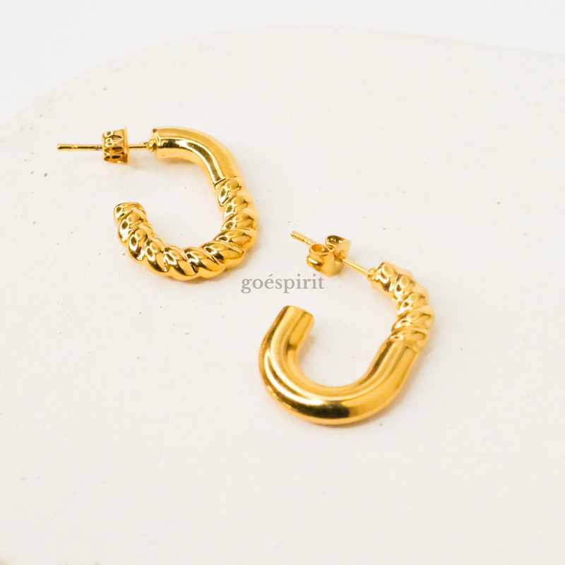 Ocra Earrings /  stainless steel / anting titanium / anting anti karat  titanium anti karat