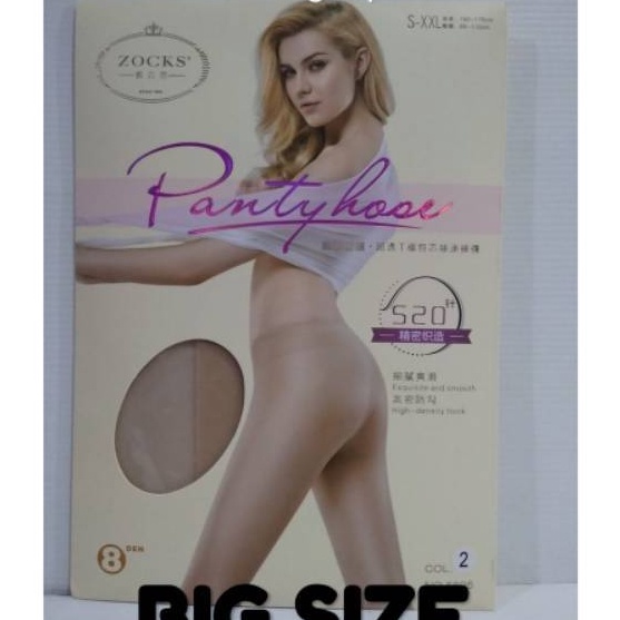 HJ6 ING TRANSPARAN SIZE  8 DEN  ING TIPIS  MXL  ZOCKS  SHEER PANTYHOSE