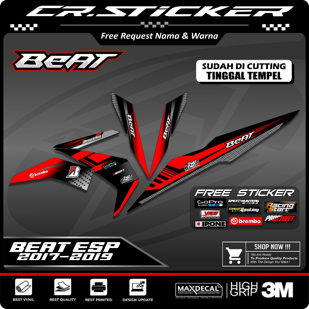 Striping Beat New Esp Street 2016 2017 2018 2019 Sticker stiker semi fullbody Vietnam motif Racing v