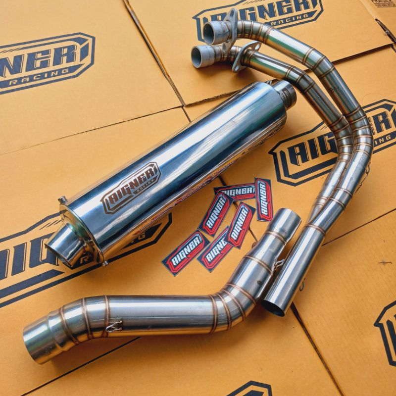 Knalpot Aigner Racing standar bobok 4.5 in pnp R25 Ninja250Fi MT25 Cbr250rr Z250FI - BASS ADEM