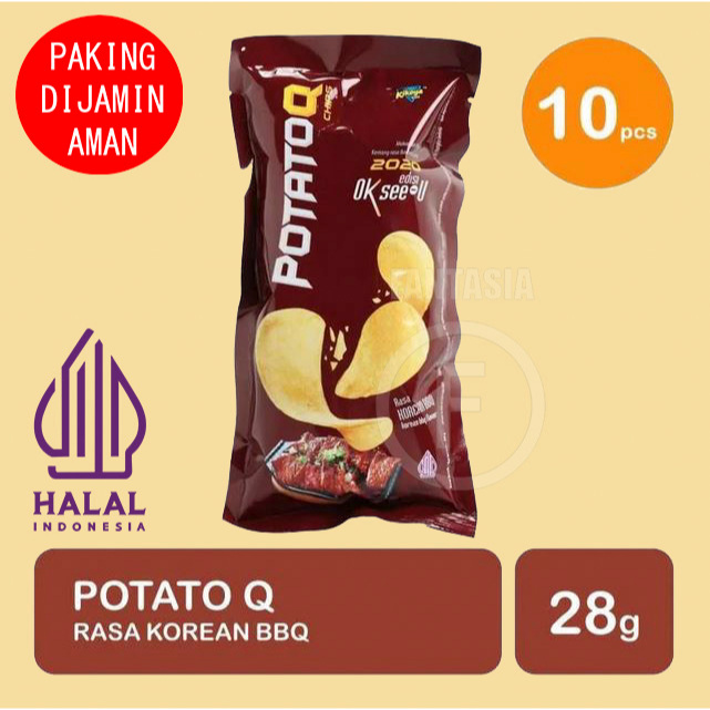 

POTATO Q SNACK CEMILAN MAKANAN RINGAN KOREAN BBQ PER PACK ISI 10 SACHET FANTASIA