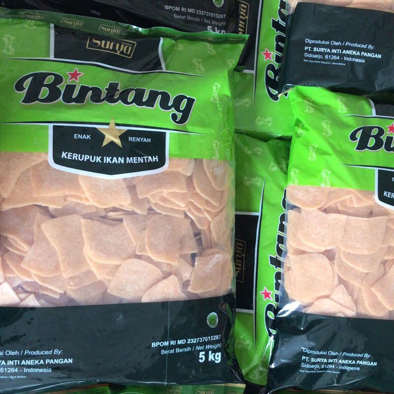 

Kerupuk cap bintang makan 1 bal 5kg
