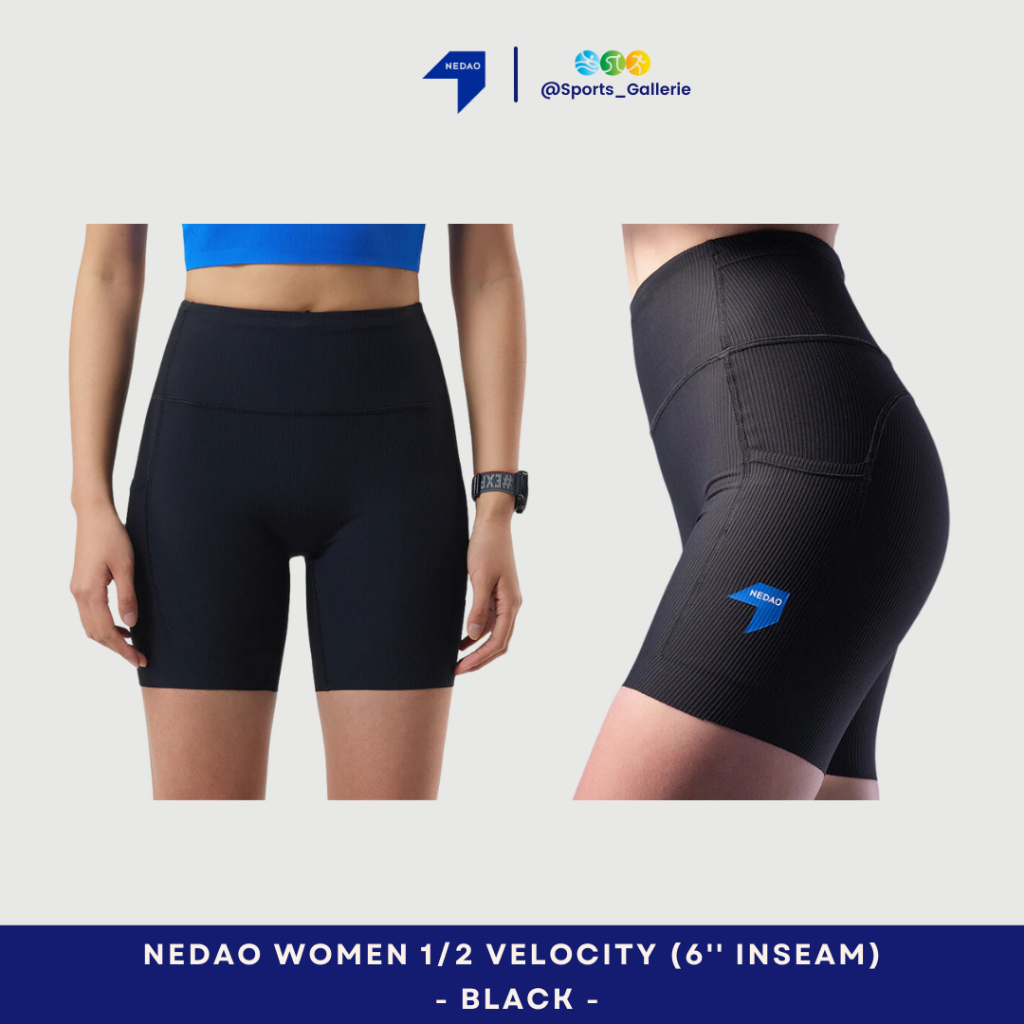 NEDAO Women Velocity 1/2 Length Running Tights 6''