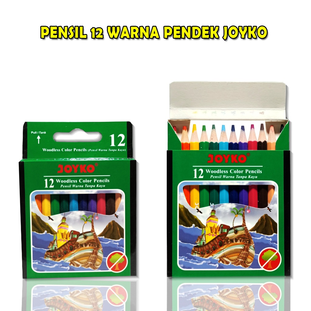 

pensil 12 warna pendek joyko cp-107 / 1 set