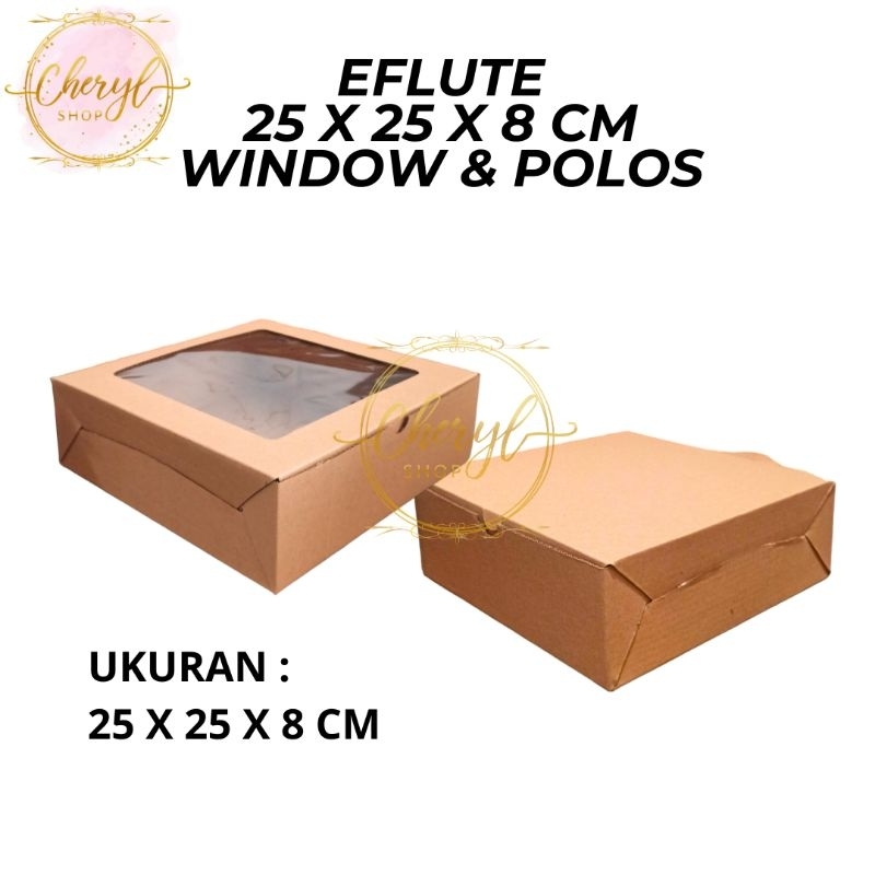 

(10 PCS) DOS / DUS KUE EFLUTE POLOS UK 25 x 25 x 8 CM / Kardus Box Kotak Hampers Eflute Polos