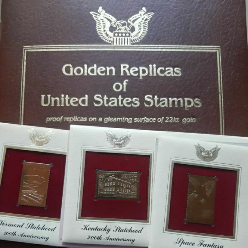 

Perangko prangko SHP FDC USA Emas Golden replicas surface of 22kt gold New
