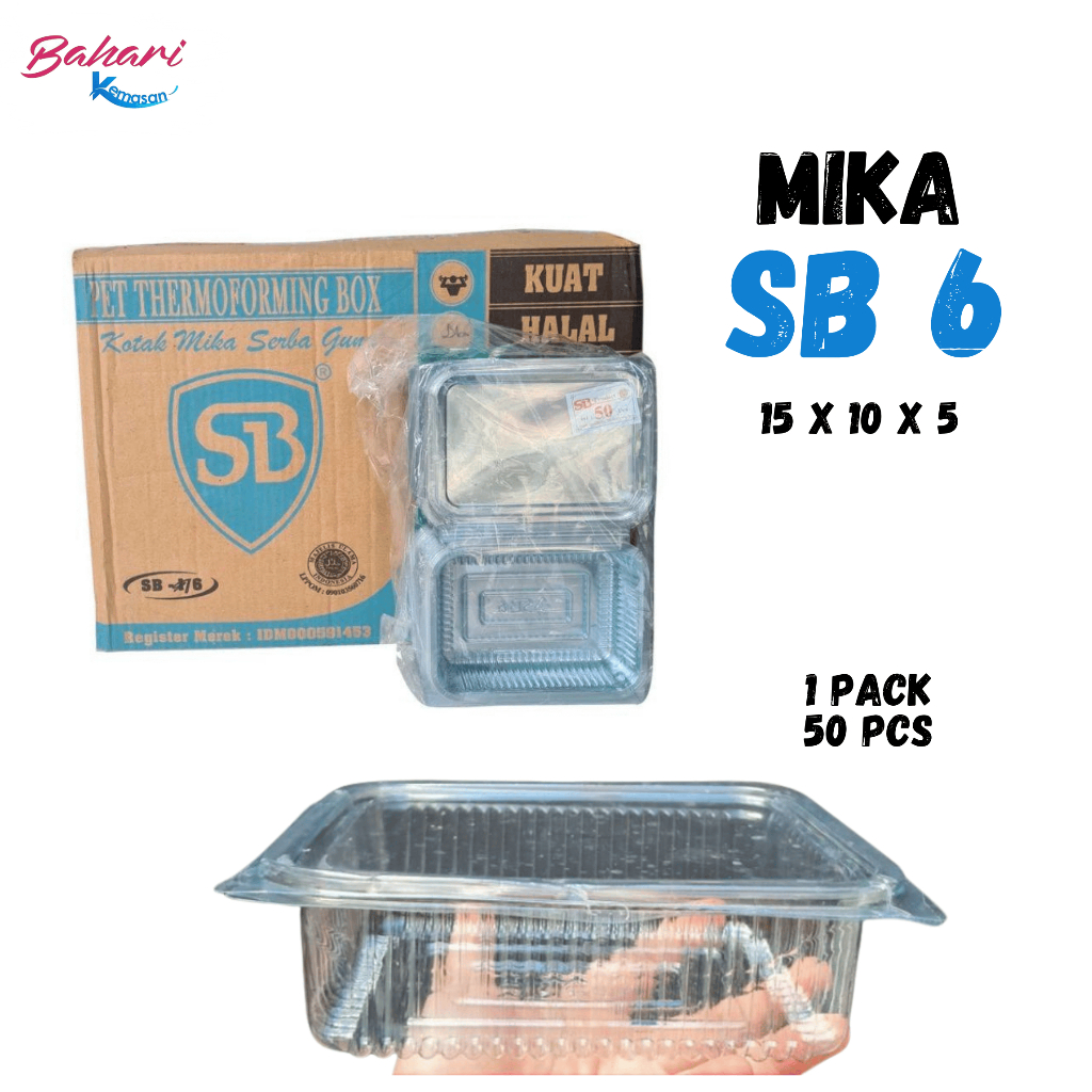 

KOTAK PLASTIK MIKA SB6 KUE SNACK SB 6 isi 50