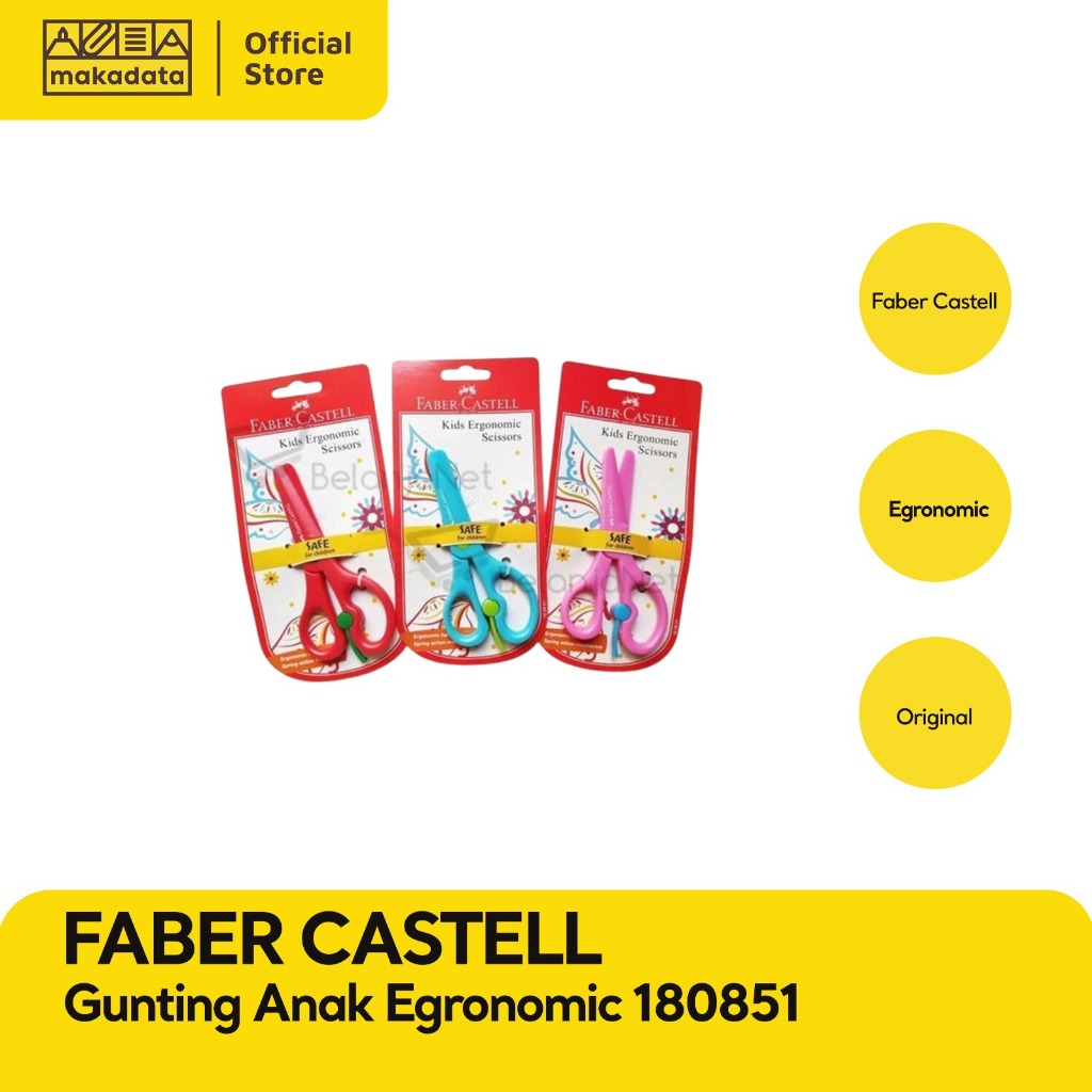 

SCISSORS / GUNTING ANAK FABER CASTELL EGRONOMIC 180851 (1 PCS) MURAH