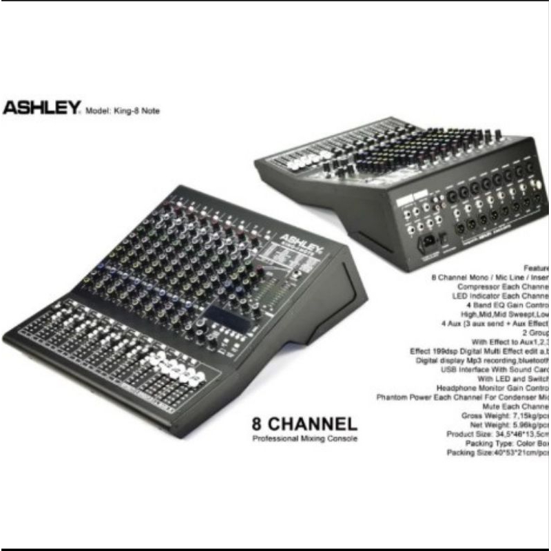 Mixer Ashley King Note 8 Channel ORIGINAL PRODUCT