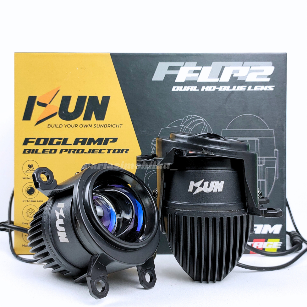 [VRM] LED FOGLAMP BILED ISUN 2 Inch Laser Spot ISUN FLP-2 dengan Blue Lens 100 Wattage DC9-14V