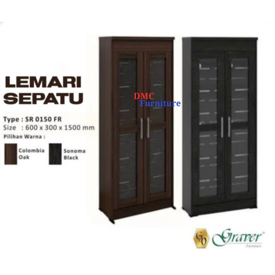 Rak Sepatu Lemari Sepatu kaca 150 Bandung