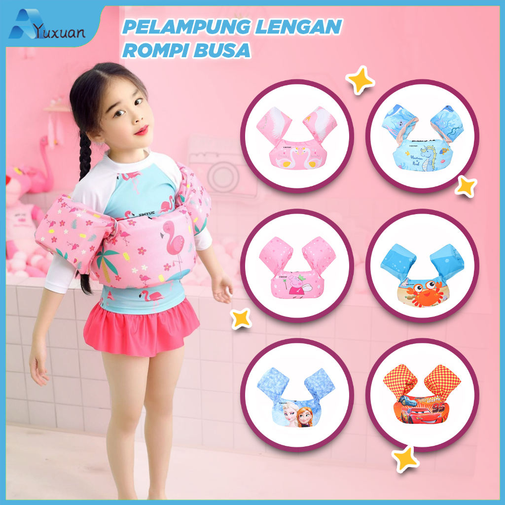 Yuxuan - Pelampung Jaket Rompi Busa Anak Laki&Perempuan Bermotif karakter kartun