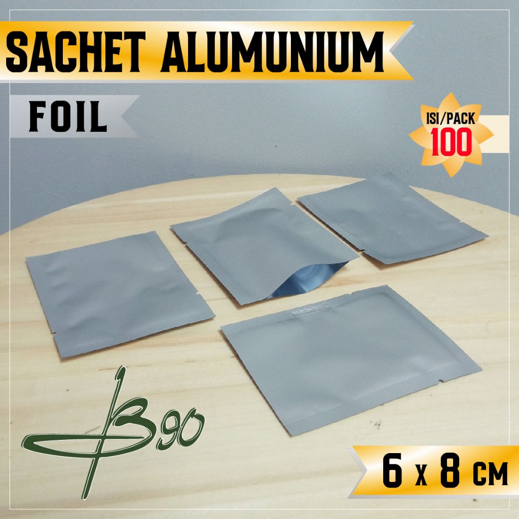 Alumunium Foil Sachet 6x8 cm Plastik Alumunium Foil Sachet 100Pcs