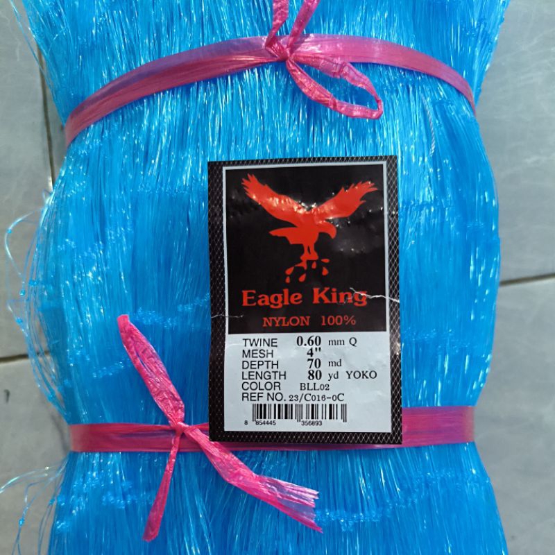 Jaring ikan  0.60 4 inchi 70md/80yds Yoko EAGLE KING BIRU pukat ikan jaring ikan besar