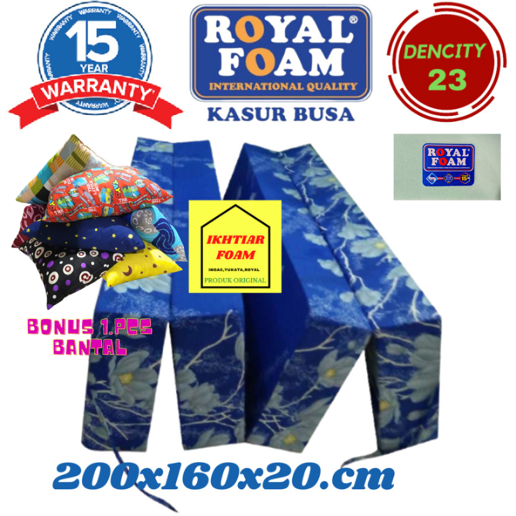 Kasur Lipat Royal foam No 2 Ukuran 200x160x20 CM  Kasur busa royal  Bergaransi 15 tahun ANTI KEMPES