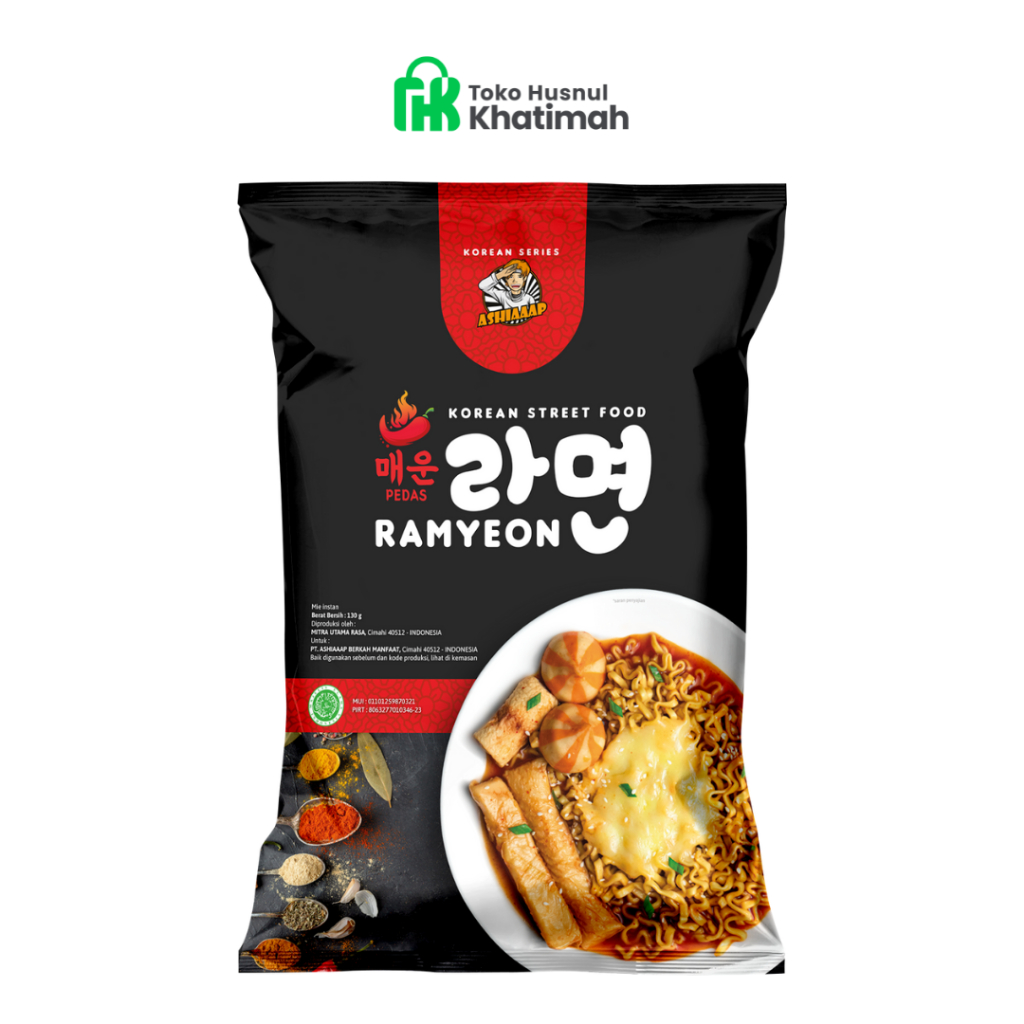 

Ashiaaap Ramyeon Halal (130gr) Ramyun Mie Korea Pedas Spicy Raboki Topoki Rabboki Toppoki Tteokbokki