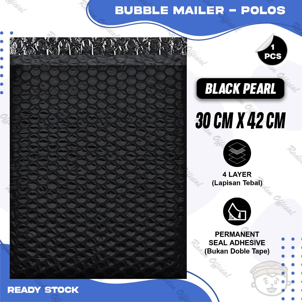 

Plastik Packing BUBBLE MAILER Hitam Kantong Polybubble Amplop Bubble Envelope Polymailer Olshop Polos Ukuran 30X42