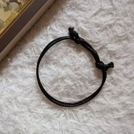 Gelang Hitam Polos Aesthetic Pria/Wanita Couple