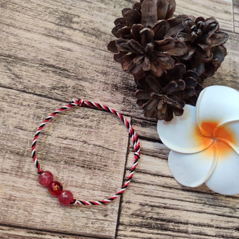 GELANG TRIDATU MUTIARA TIBET MERAH