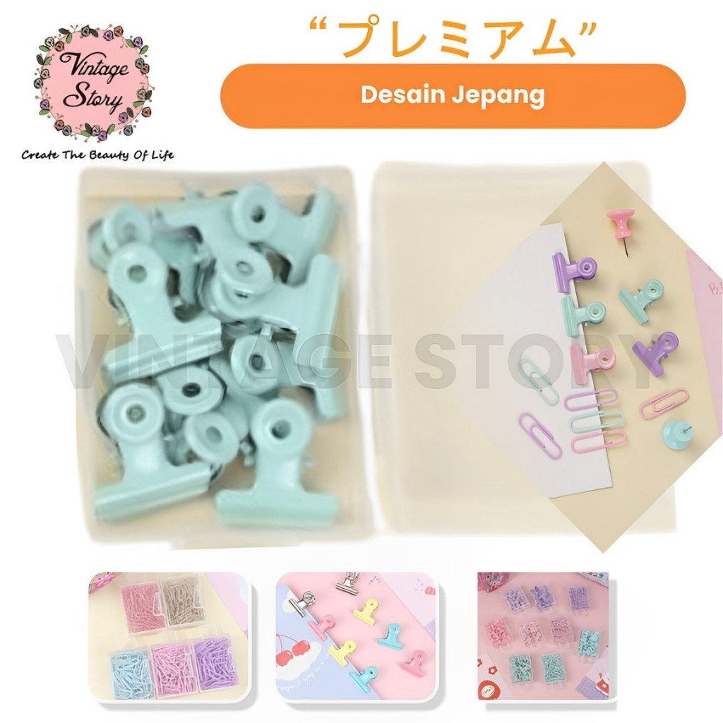 

Klip Push Pin Penjepit Buku Paku Payung Kertas ATK Aesthetic Per 1 Set