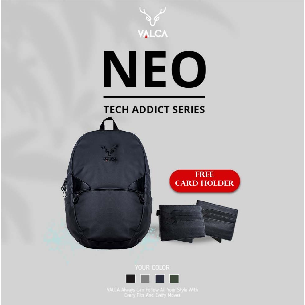 VALCA - Backpack Neo Tas Ransel Pria Anti Air - Ransel Waterproof Masuk Laptop 14 Inch