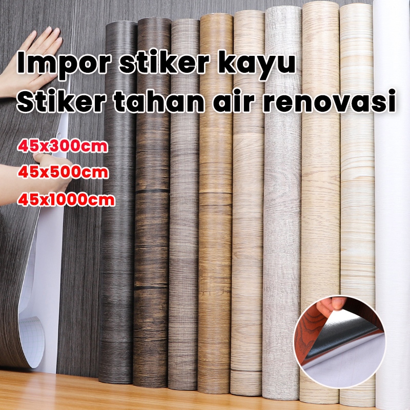 【Diskon】stiker motif kayu furniture stiker pvc motif kayu wallpaper motif kayu panel wallpaper dindi