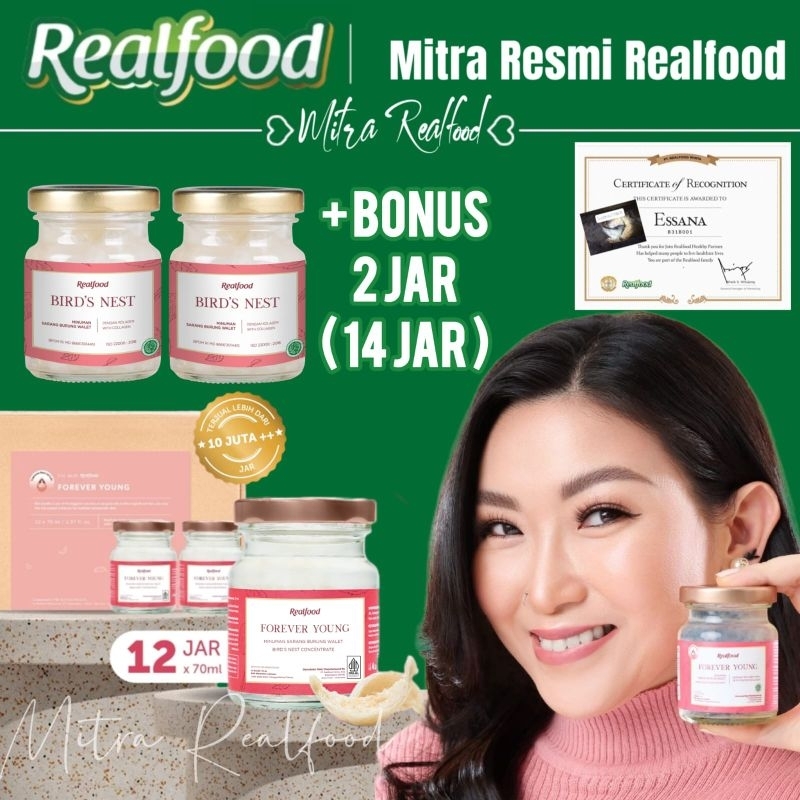 

Realfood Forever Young 12 Botol Bonus 2 Botol ( Minuman Sarang Burung Walet )