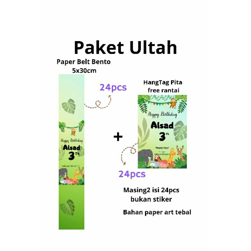 

24pcs paper Belt nasi + Hangtag pita /paket ultah/paket hampers