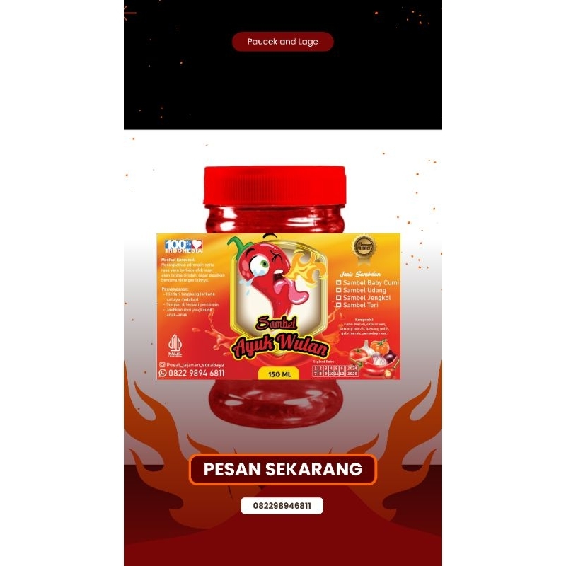 

Sambel Tongkol 150 gram/sambel hot/sambel pedas gila/sambel kost