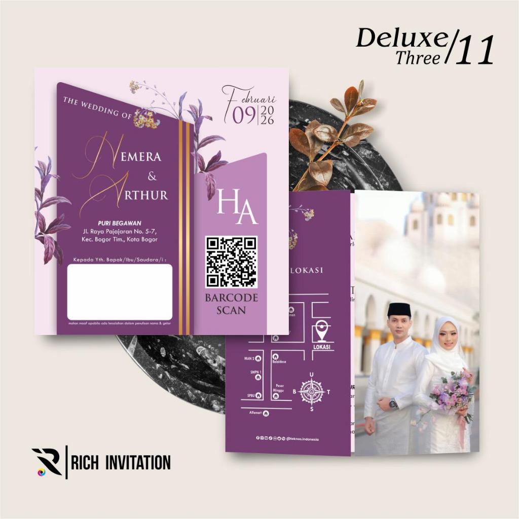 UNDANGAN PERNIKAHAN ELEGAN DELUXE LUXURY - UNDANGAN NIKAH MEWAH FULLCOLOR FOTO