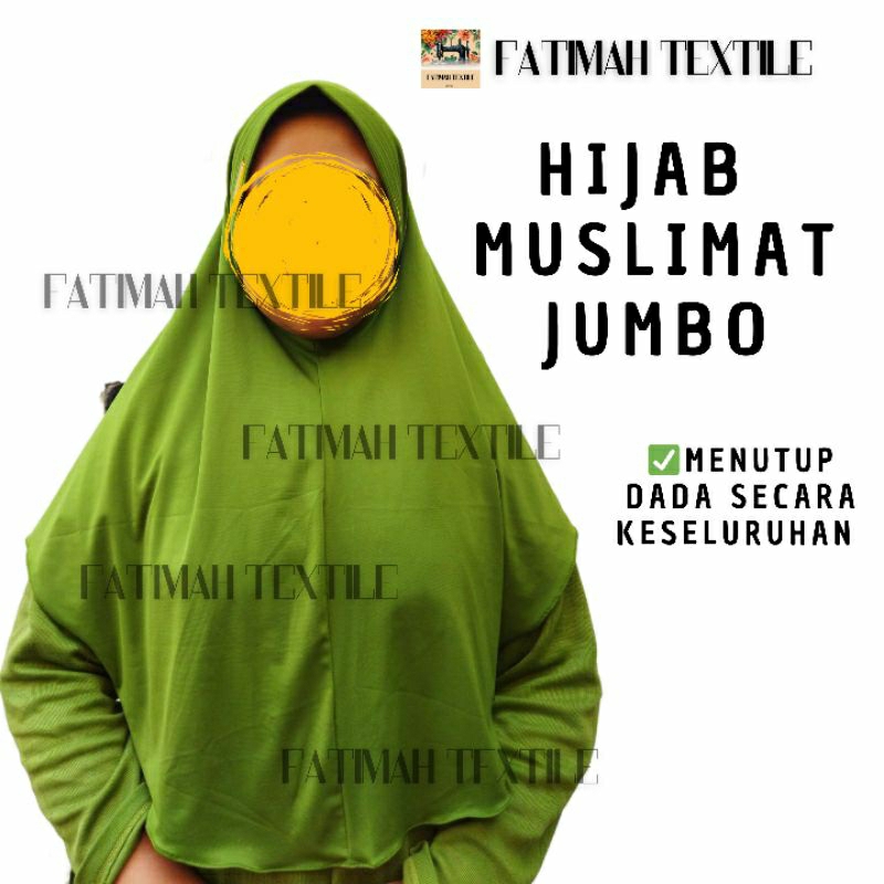 Hijab Fatayat Muslimat NU Jumbo Instan | Hijab Langsungan NU | Hijab Hijau Muslimat NU