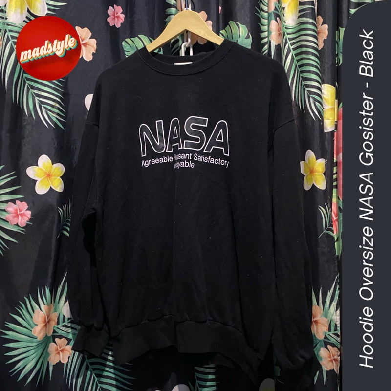 Hoodie Oversize NASA Gosister - Black
