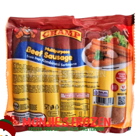 

CHAMP Beef Sausage 375gr Isi 15Pcs Sosis Sapi