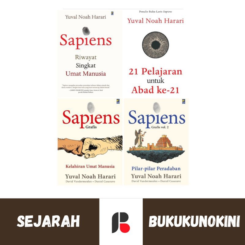 (Original, Segel) Buku 21 Pelajaran untuk Abad 21; Sapiens; Sapiens Grafis vol 1 2 - Yuval Noah Hara