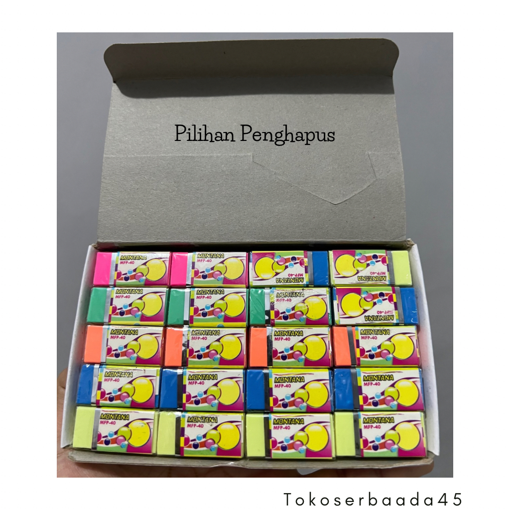 

Eraser Penghapus Montana MFP-40 1 BOX 40 PCS RETAIL Ecer Pemadam Pensil Stationery Alat Tulis Kantor