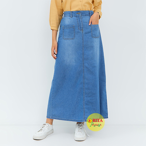 Geela - Stella Medium Blue Skirt (G.2196) - Rok Wanita