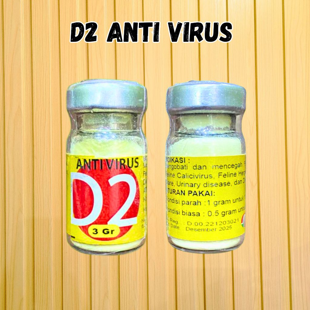 D2 Bubuk Anti Virus Obat Anti Virus Kucing untuk Mengobati Flu Berat Panleukopenia Feline Calini Vir