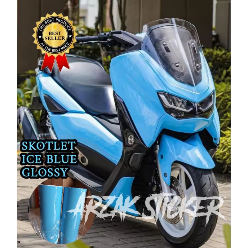 Stiker Biru Muda Glossy / Stiker Ice Blue Glossy / Skotlet Biru Langit