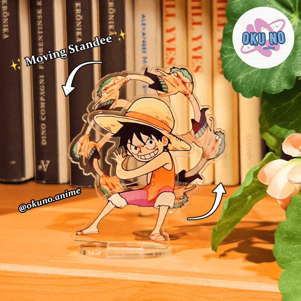 One Piece Luffy Zoro Moving Standee Anime Akrilik / Action Figure