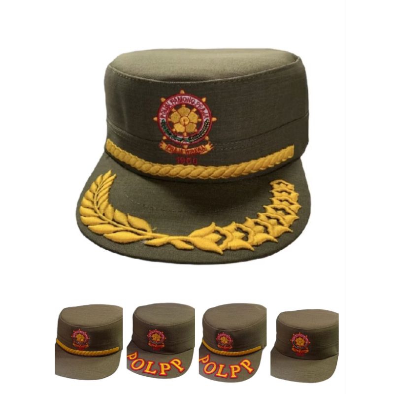 Topi komando SATPOL PP/topi logo list satpol PP/TOPI POL PP /TOPI LOGO LIST PADI KAPAS SATPOL PP