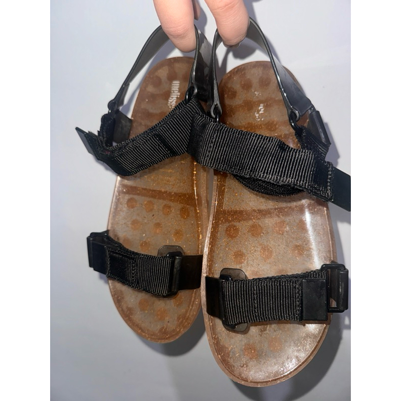 Melissa Papete Wide Ad - Clear Rice Husk/Black