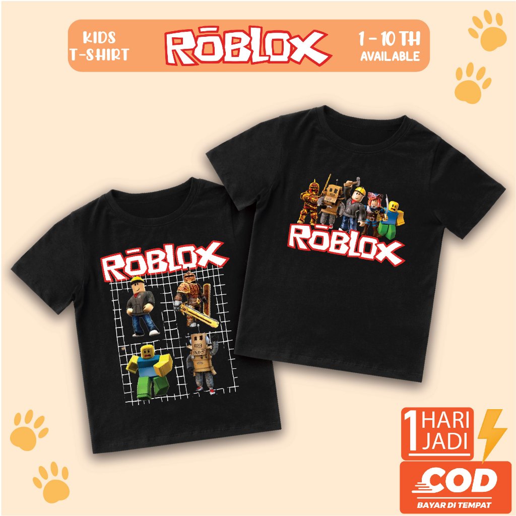 Baju Anak Laki Laki Perempuan ROBLOX BOY Usia 1-10 Tahun - Kaos Anak Cewek Cowok Karakter Kartun
