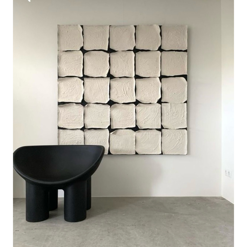 Lukisan texture painting Square Jumbo hiasan dinding aesthetic