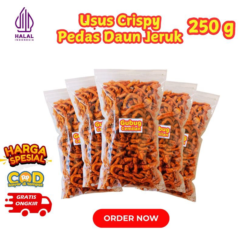 

Usus Pedas Daun Jeruk 250gram Crispy