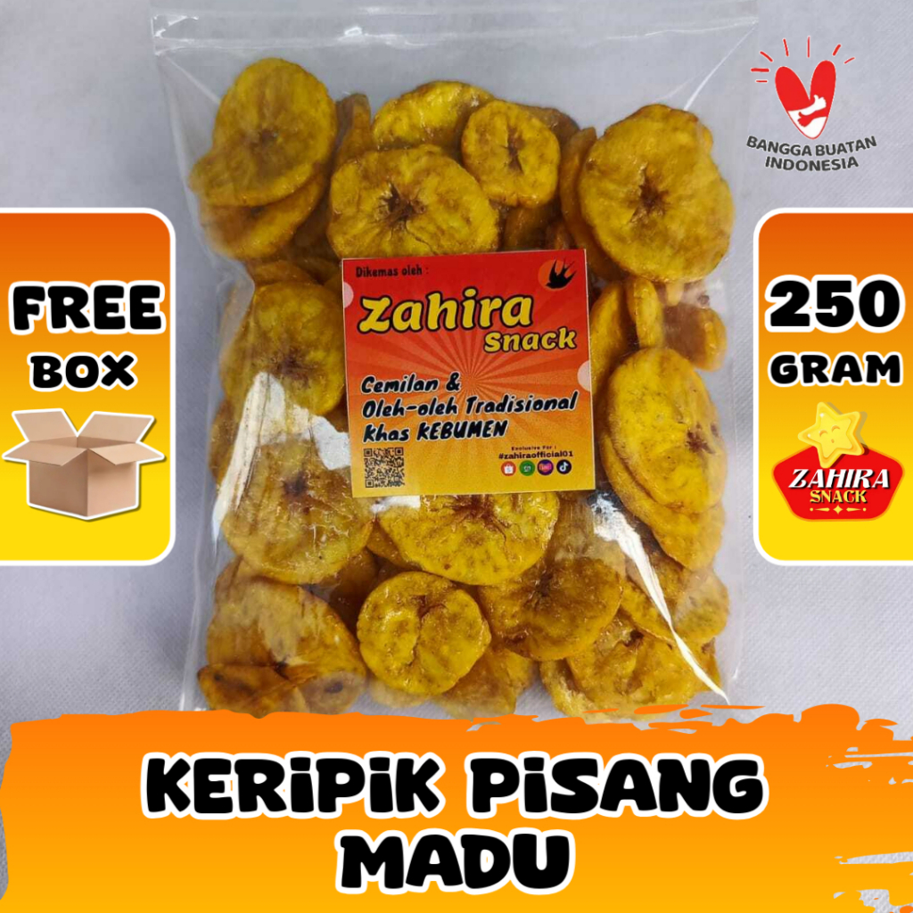 

Keripik Pisang Madu Premium Kripik Pisang Koin Manis 250 gram