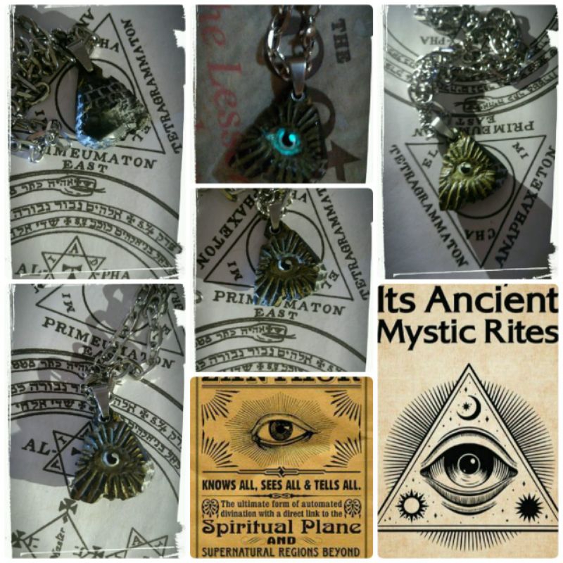 Kalung Liontin Batu Akik Etnik ILLuminati Ghotik Vintage Choker Punk Rocker Bikker