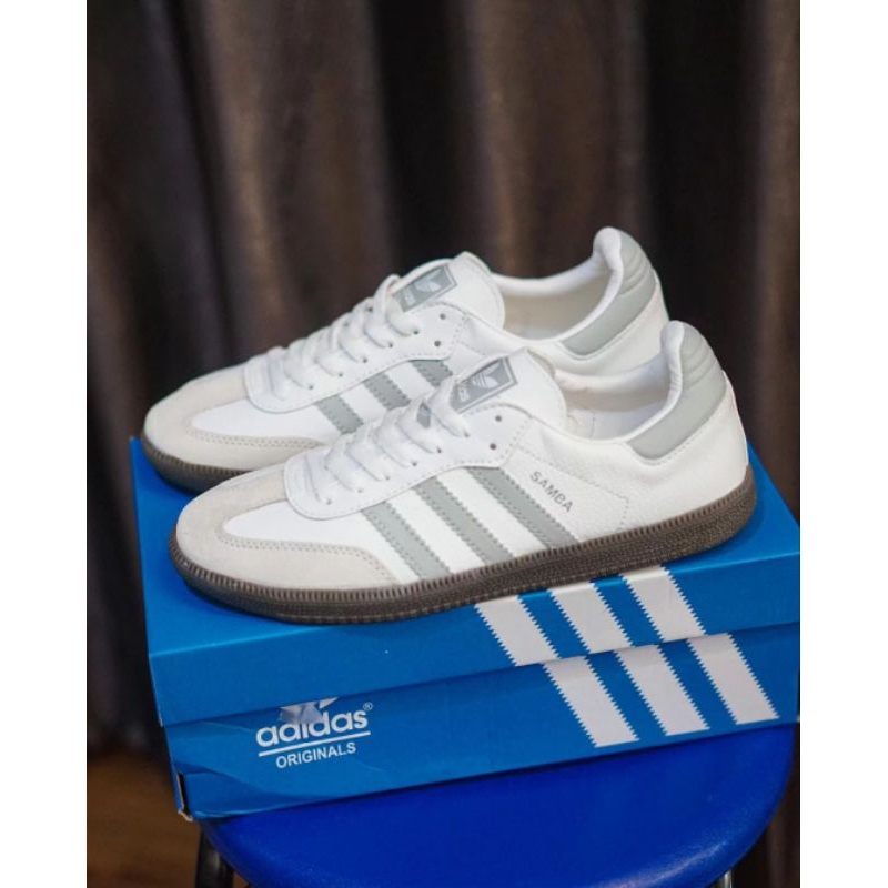 ADIDAS SAMBA WHITE - GREY PREMIUM CASUAL