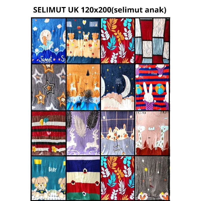 [BISA COD]SELIMUT ANAK UKURAN 120×200/SELIMUT BULU LEMBUT/SELIMUT KARAKTER/SELIMUT BULU MURAH/SELIMU