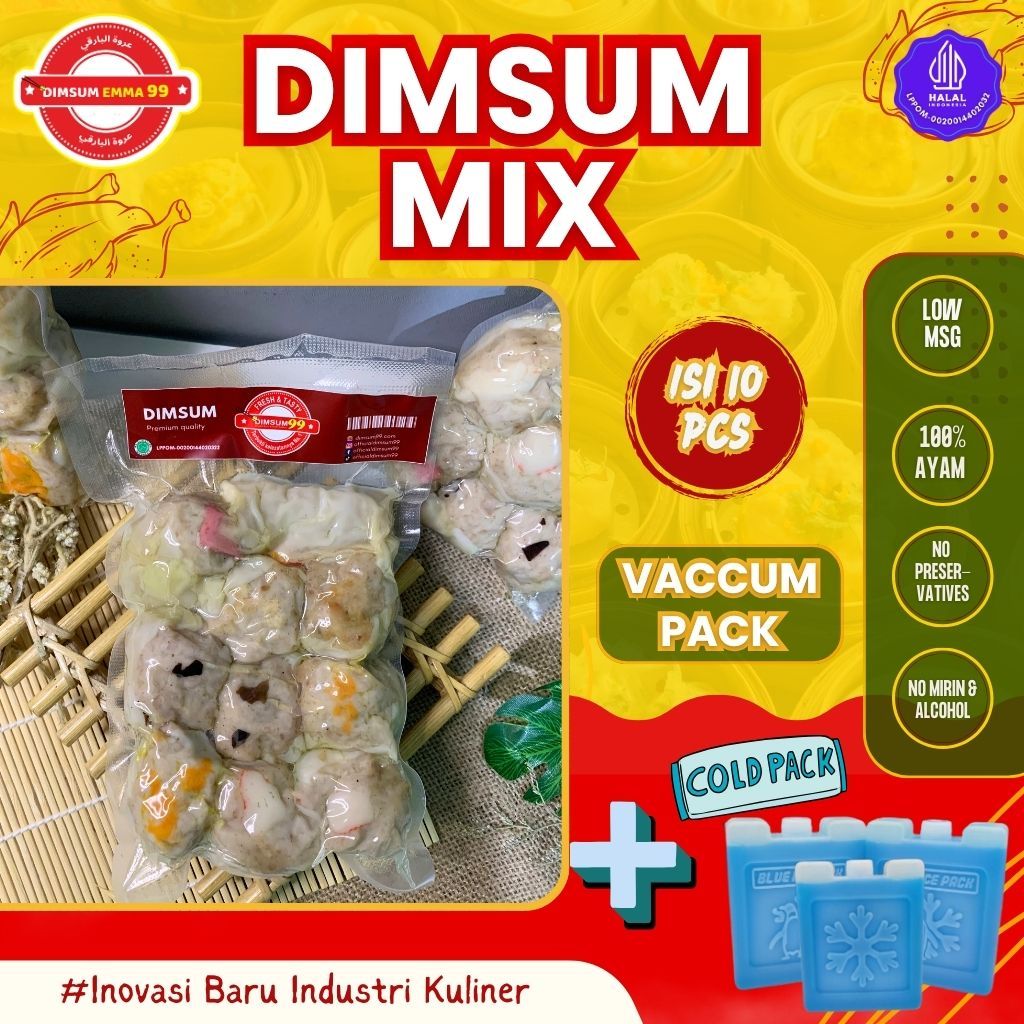 

Dimsum Mix Topping isi 10 Frozen Vaccum Pack + ICE PACK ( Khusus Pengiriman Regular )