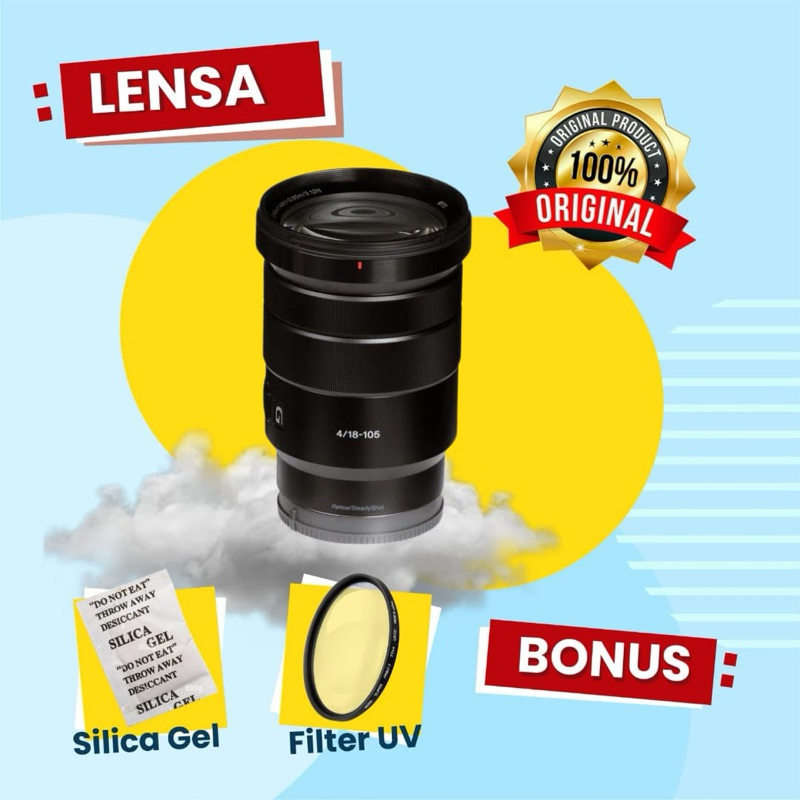 LENSA SONY E 18-105MM F4 SAPUJAGAT UNTUK KAMERA SONY A5000 A6000 A6400 A6700